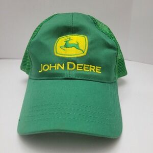 John Deere Snapback Mesh Trucker Hat Green Cary Francis Group Embroidered‎ Logo